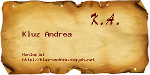 Kluz Andrea névjegykártya