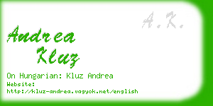 andrea kluz business card